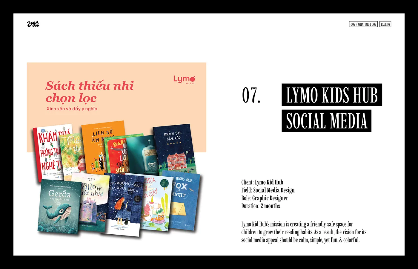 LYMO KIDS HUB SOCIAL MEDIA page with an arranged spread of children's books.